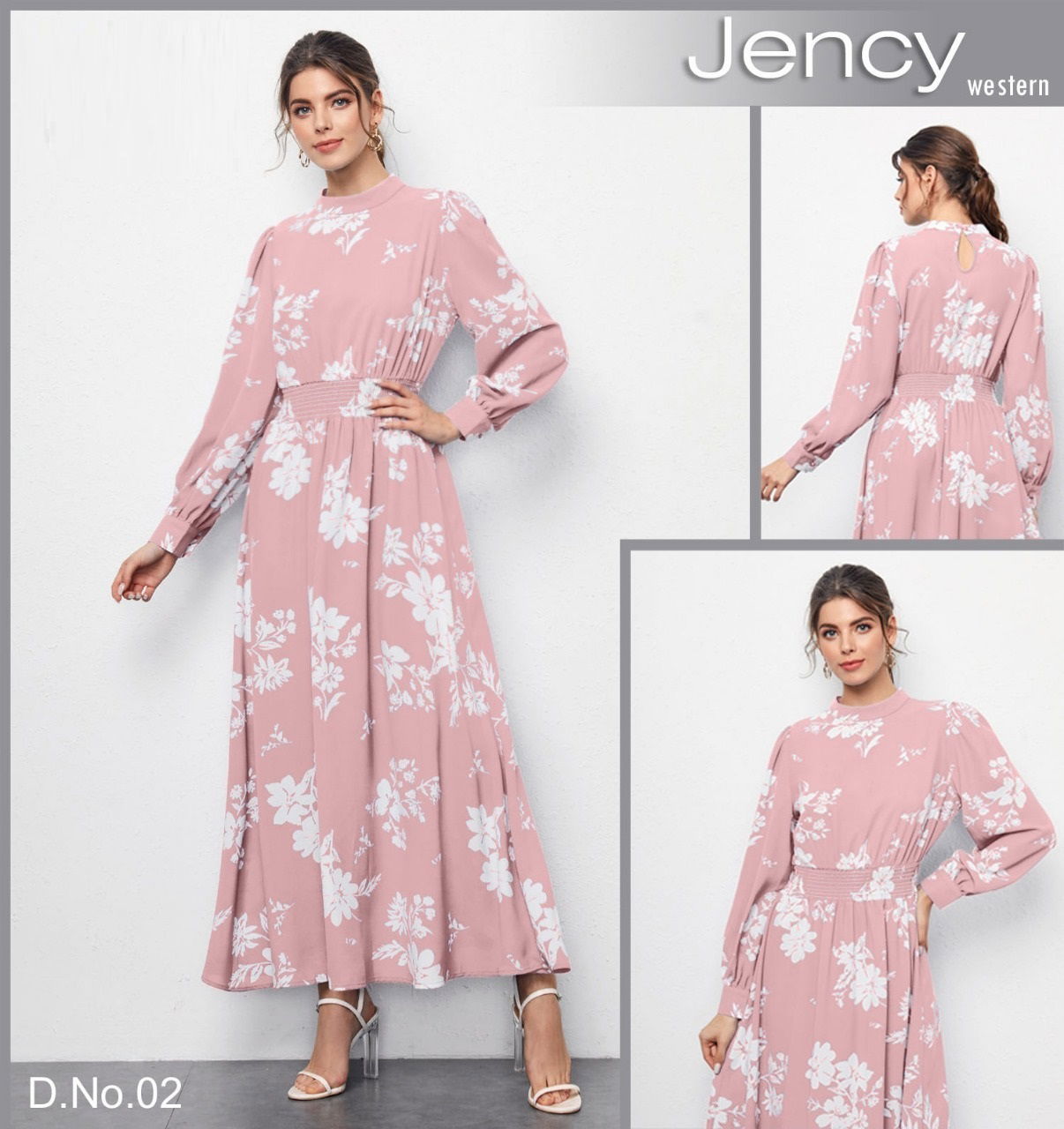Jency Arya Elastic work Poly Rayon Ladies One Piece Western Wholesale Online